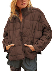 Women's Oversized Splice Quilted Lightweight Puffer Jacket