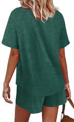 Basic Casual Short Sleeves Outfit 2 Pieces Set