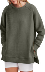 Women's Side Zipper Oversized Sweatshirt