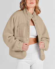 Women's Button Down Fuzzy Fleece Jacket