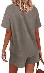 Basic Casual Short Sleeves Outfit 2 Pieces Set