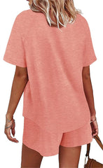 Basic Casual Short Sleeves Outfit 2 Pieces Set