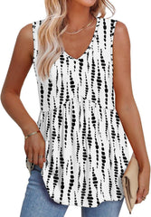 Women's V Neck Printed Tank Top