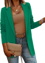 Women's Casual Lightweight Lapel Long Sleeve Blazer Coat