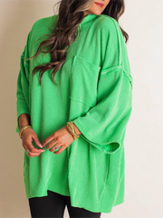 Oversize High Neck Urban Ribbed Tunic