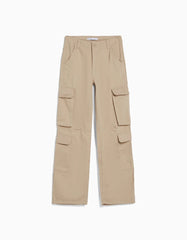 Adjustable Multi-pocket Twill Cargo Trousers
