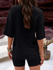 Women's Casual Pullover Top and Shorts Set