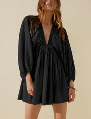 Women's Casual Loose Flowing V-Neck Dresses