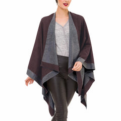 Women's Reversible Shawl Wrap Poncho