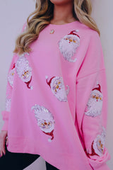 Women's Santa Sequin Patch Sweatshirt