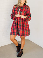 Women's Holiday Plaid Mini Dress
