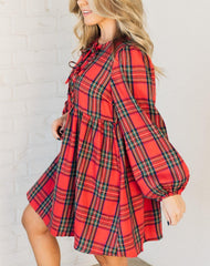Women's Holiday Plaid Mini Dress