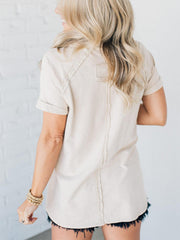 Women's French Terry Acid Wash Top