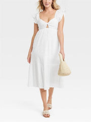 Women's Fluttering Short Sleeve Butterfly Dress