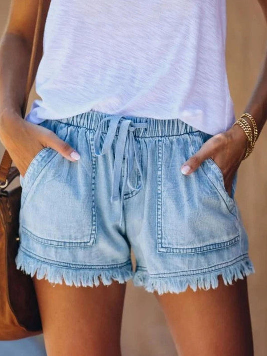 Women's Casual Denim Shorts with Pockets