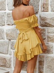 One-neck Short-sleeved Jumpsuit