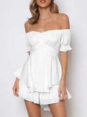 One-neck Short-sleeved Jumpsuit