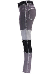 Fashion Color-blocking Skinny Jeans