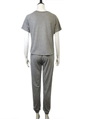 Loose Short-sleeved Button Casual Set