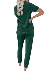 Loose Short-sleeved Button Casual Set