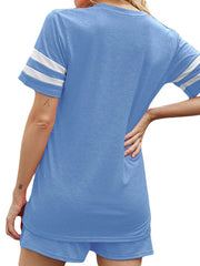 Striped Pocket Casual Two-piece Set