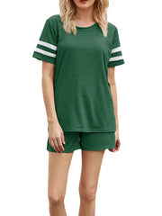 Striped Pocket Casual Two-piece Set