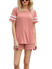 Striped Pocket Casual Two-piece Set