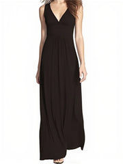 Sleeveless Deep V Neck Loose Casual Dress