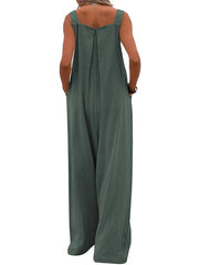 Pocketed Cotton And Linen Breathable Wide Leg Pants