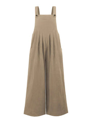 Pocketed Cotton And Linen Breathable Wide Leg Pants
