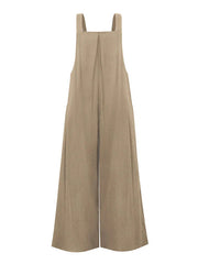 Pocketed Cotton And Linen Breathable Wide Leg Pants