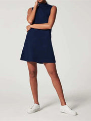 Solid Color Sleeveless Loose Dresses With Pockets