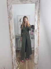 Casual 2 Pieces Suit With Long Top Matching Trouser