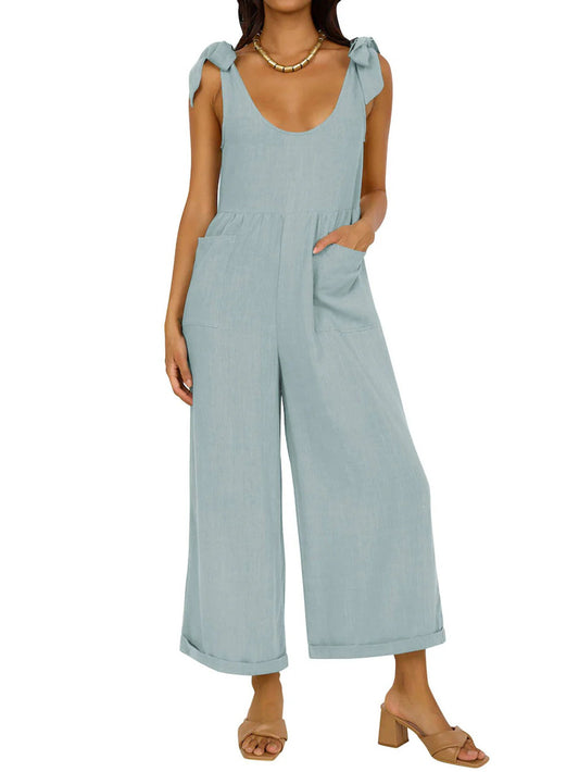 Women's Wide Leg Jumpsuits with Pockets
