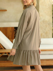 Women's Fashion Loose Button Down Shirt Dress