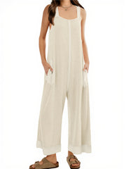 Women's Waffle Knit Wide Leg Jumpsuits