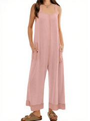 Women's Waffle Knit Wide Leg Jumpsuits