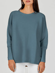 Women's Batwing Long Sleeve Ribbed Knit Sweater
