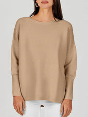 Women's Batwing Long Sleeve Ribbed Knit Sweater