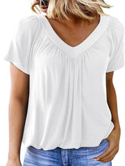 Women's Casual Short Sleeve V Neck Basic T-shirts