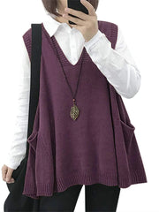 Women's Loose Swing Knit Sweater Vest