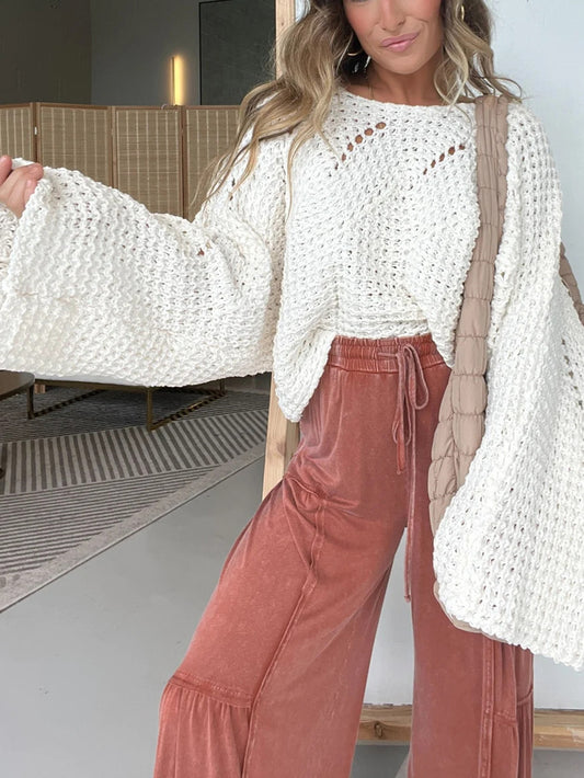 Women's Oversized Knitted Twist Detailing Sweater