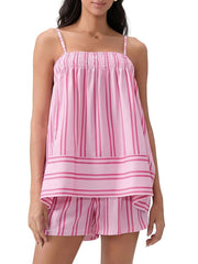 Women's Striped Tank Top and Shorts Two-Piece Set