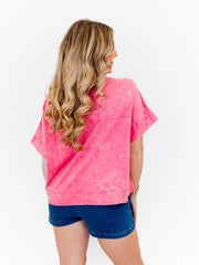 Women's Mineral Wash Sparkle Pocket Boxy T-shirts
