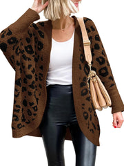 Women's Leopard Print Long Sleeve Cardigan Jacket