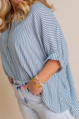 Women's Oversized Striped Button-down Shirt