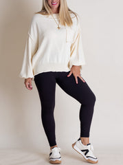 Women's Mock Neck Dolman Sleeves Sweater