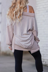 Women's V-Neck Loose Long Sleeve Top