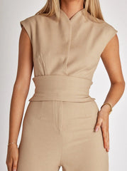 Elegant Sleeveless Wide-Leg Jumpsuit