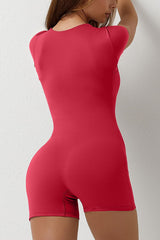 Women's Stretchy Square Neck Sexy Short Sleeve Jumpsuit